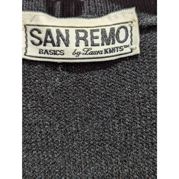 San Remo Vintage Women's Black Acrylic Long-Sleeve V-Neck Cardigan Sweater Extra - Picture 3 of 7